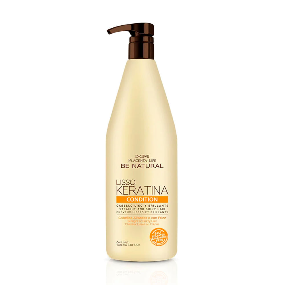 Acondicionador Be Natural Lisso Keratina para Cabello Liso y