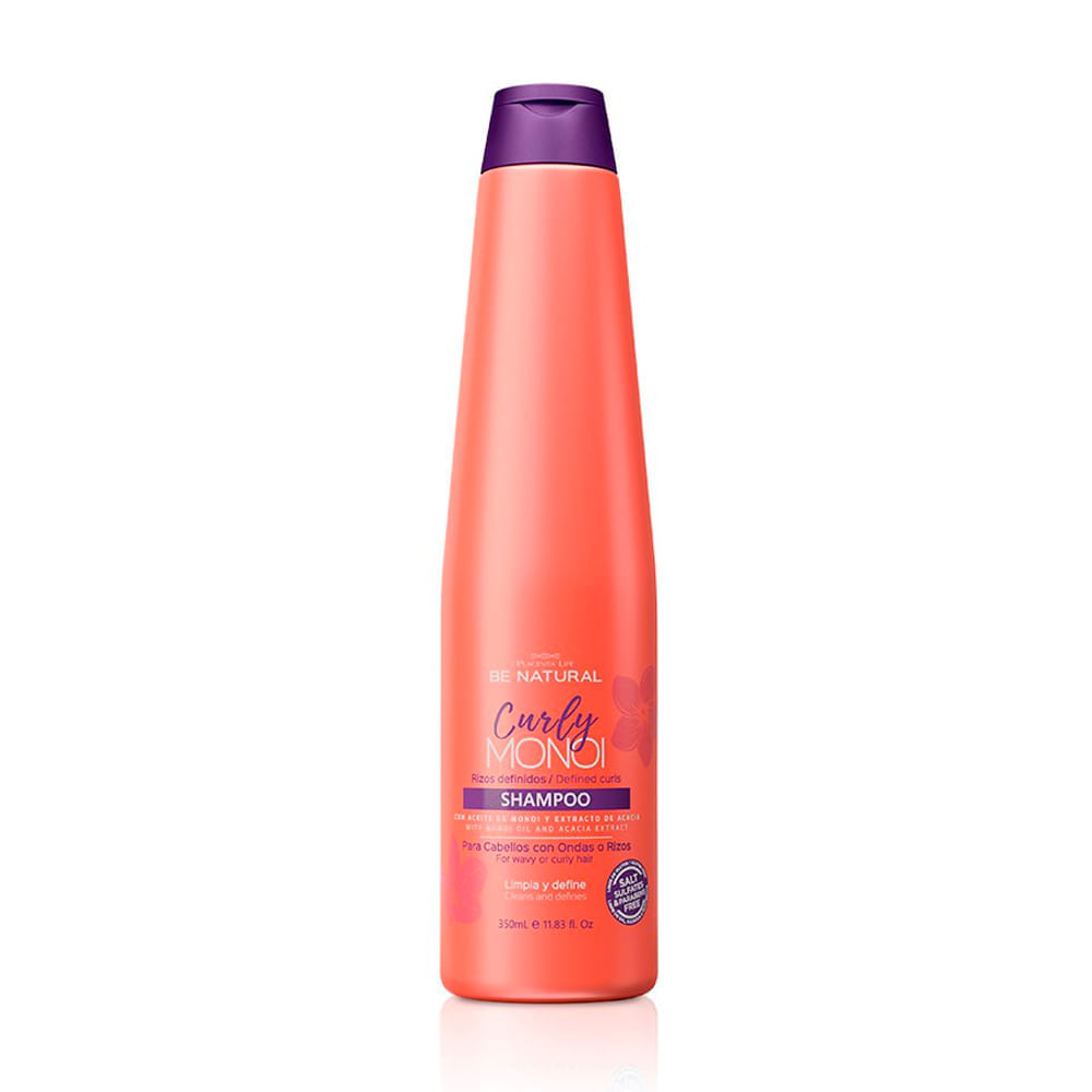 Shampoo Be Natural Curly Monoi para Rizos Definidos 350 Ml P
