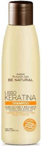 Shampoo Lisso Keratina 100ml Placenta Life Be Natural