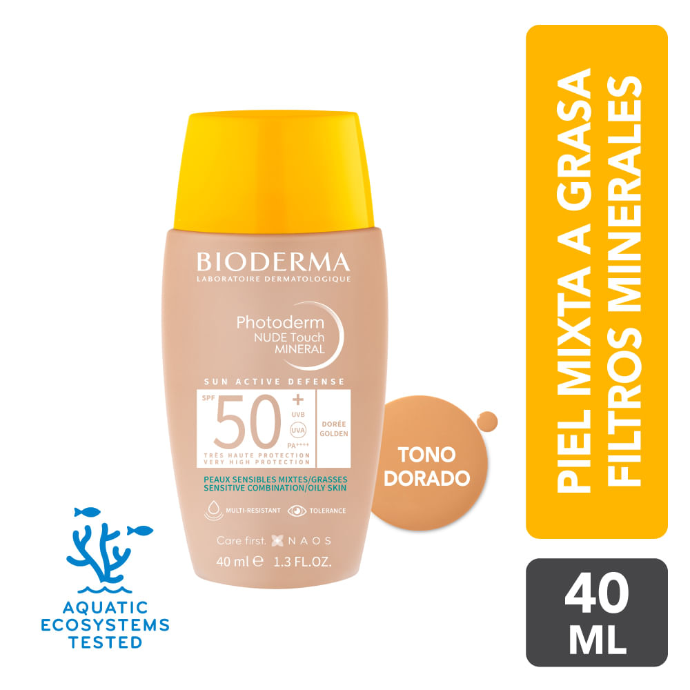 Bloqueador Solar Bioderma Photoderm Nude Touch 50+ Doree 40m