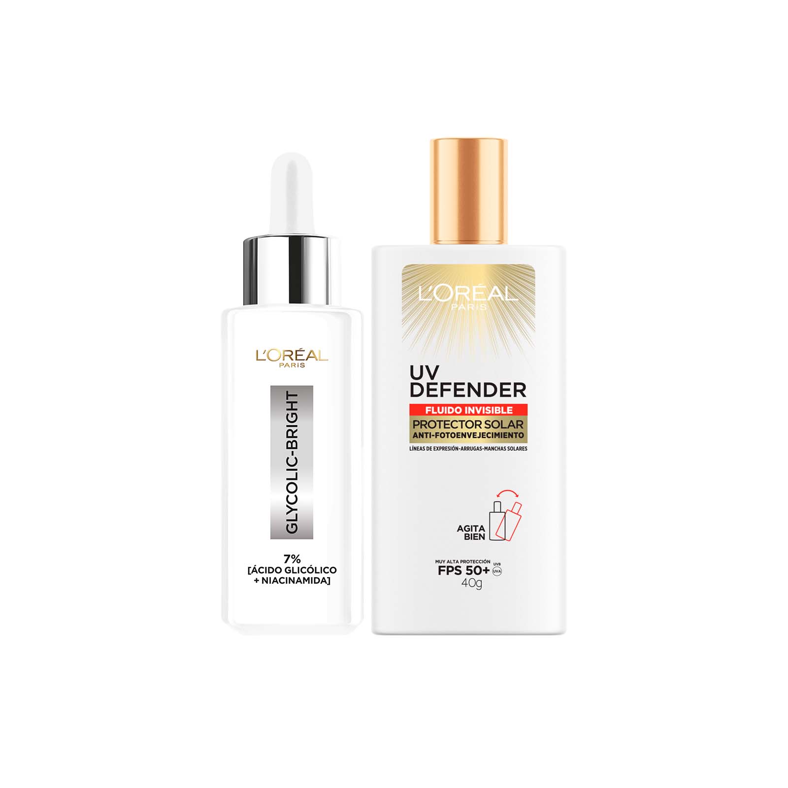 Pack LOreal Paris Serum Rostro Ácido Glicólico + Protector S