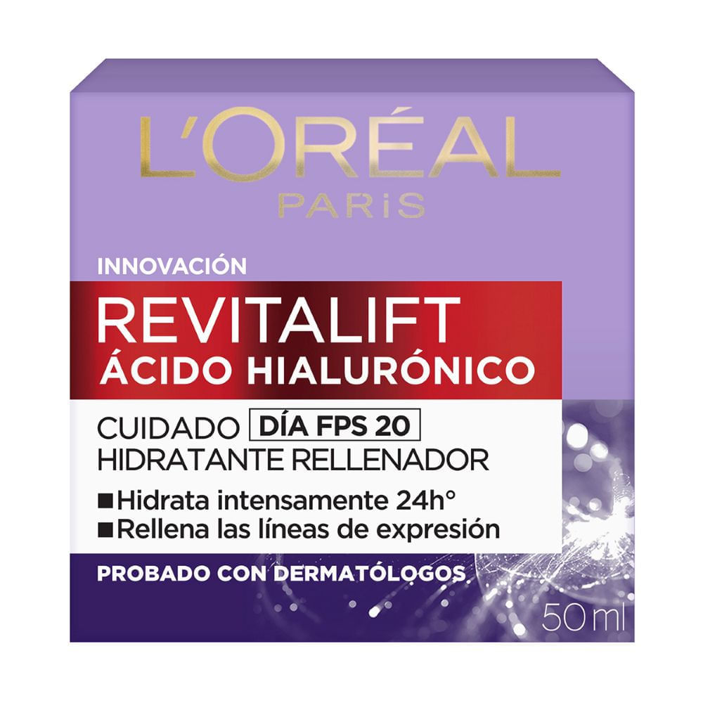 Crema Dia Hidratante L'oréal París Revitalift Acido Hialuronico 50ml